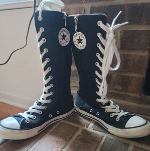 Converse knee high mid calf lace up shoes kids
